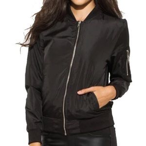 Black bomber jacket